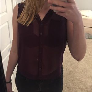 See-Through Purple Button Up